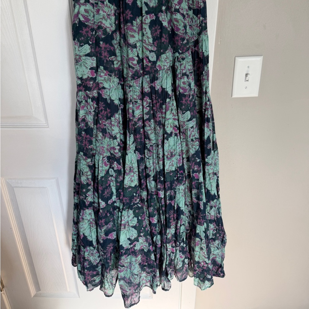 Free People Navy and Teal Floral Maxi Dress - Picture 7 of 11